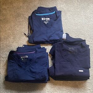 Navy Blue Scrub Set Bundle